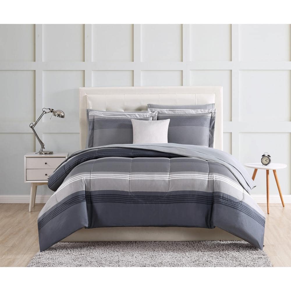 Style 212 Carlyle Grey Twin Microfiber Bed in a Bag