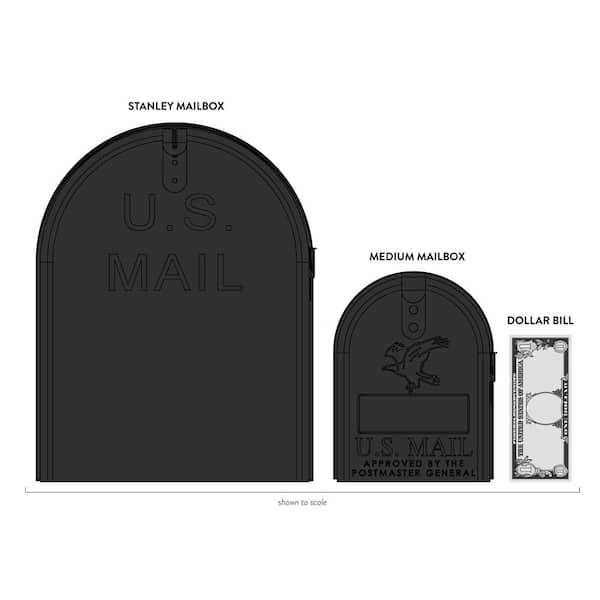 Architectural Mailboxes Stanley Black, Extra Large, Steel, Post