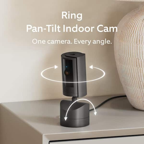 Pan-Tilt Indoor Cam Plug-in Security Camera with 360° Horizontal Pan Coverage, Live View and Two-Way Talk, Black