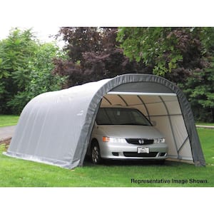 ShelterCoat 12 ft. x 24 ft. Wind and Snow Rated Garage Round Gray STD