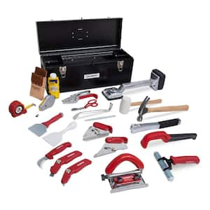 Floor Installation Kit for Carpet with 22 Tools and 24 in. Steel Toolbox