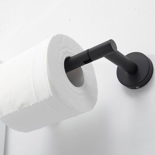 Black Toilet Paper Holder Wall Mount, Matte Black Bathroom Toilet Paper  Holder For Sus 304 Stainless Steel, Double Post Pivoting Toilet Paper Roll  Holder For Bathroom Rv - Temu