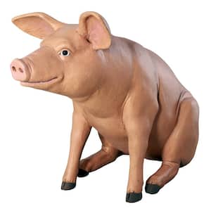 31 in. H Sitting In Hog Heaven Giant Pig Statue