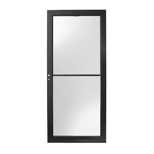 Andersen 4000 Series 32 in. x 80 in. Black Left-Hand/Outswing Full View Retractable Aluminum Storm Door