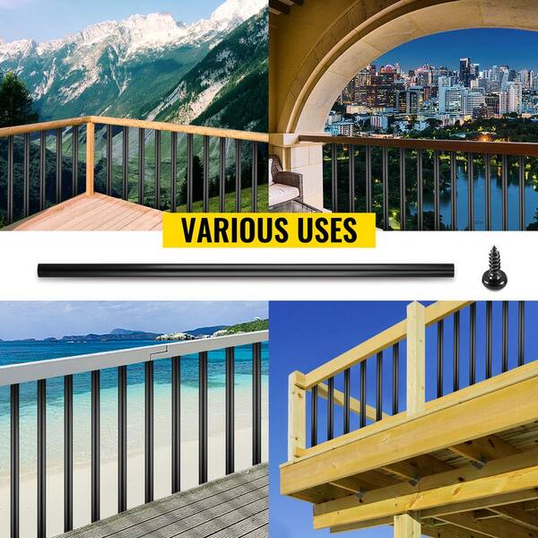SKYSHALO Deck Balusters 101 Pack Metal Deck Spindles, 26 in. x 0.75 in. Staircase Baluster Circle Baluster for Outdoor