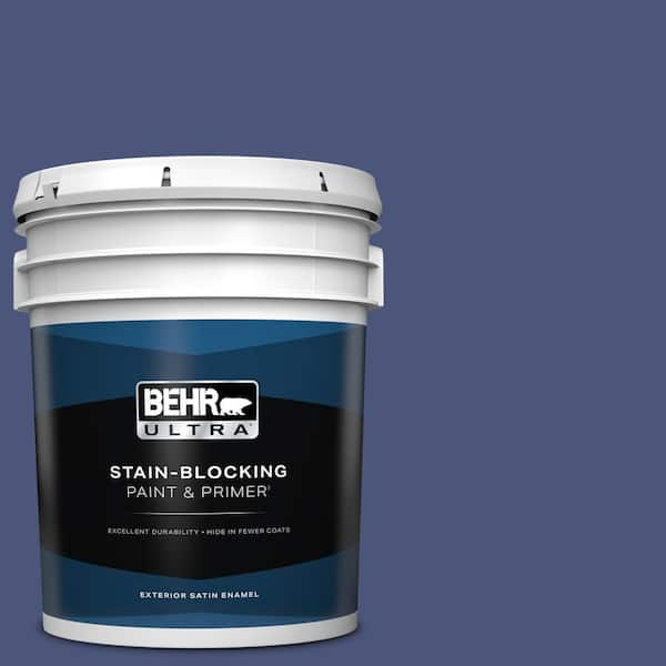 BEHR ULTRA 5 gal. #620D-7 Deep Indigo Satin Enamel Exterior Paint & Primer