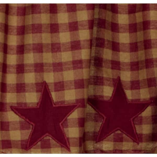 VHC Brands *Burgundy Star Button Loop Kitchen Towel