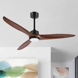 52 in. Indoor LED Black Ceiling Fan with Light Kit and Remote Control