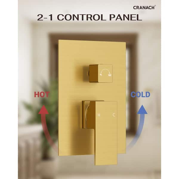 YAWWALK 2-Spray 10 in. Square Ceiling Mount Dual and Handheld