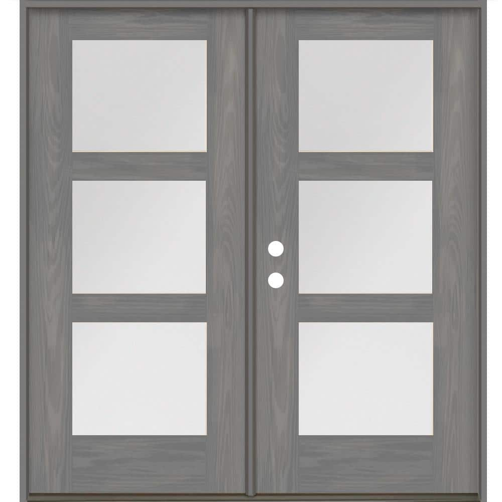 Krosswood Doors Modern 72 in. x 80 in. 3-Lite Right-Active/Inswing ...