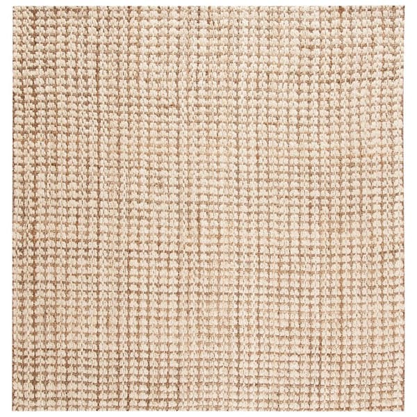 SAFAVIEH Natural Fiber Ivory/Beige 5 ft. x 5 ft. Woven Crosstitch Square Area Rug