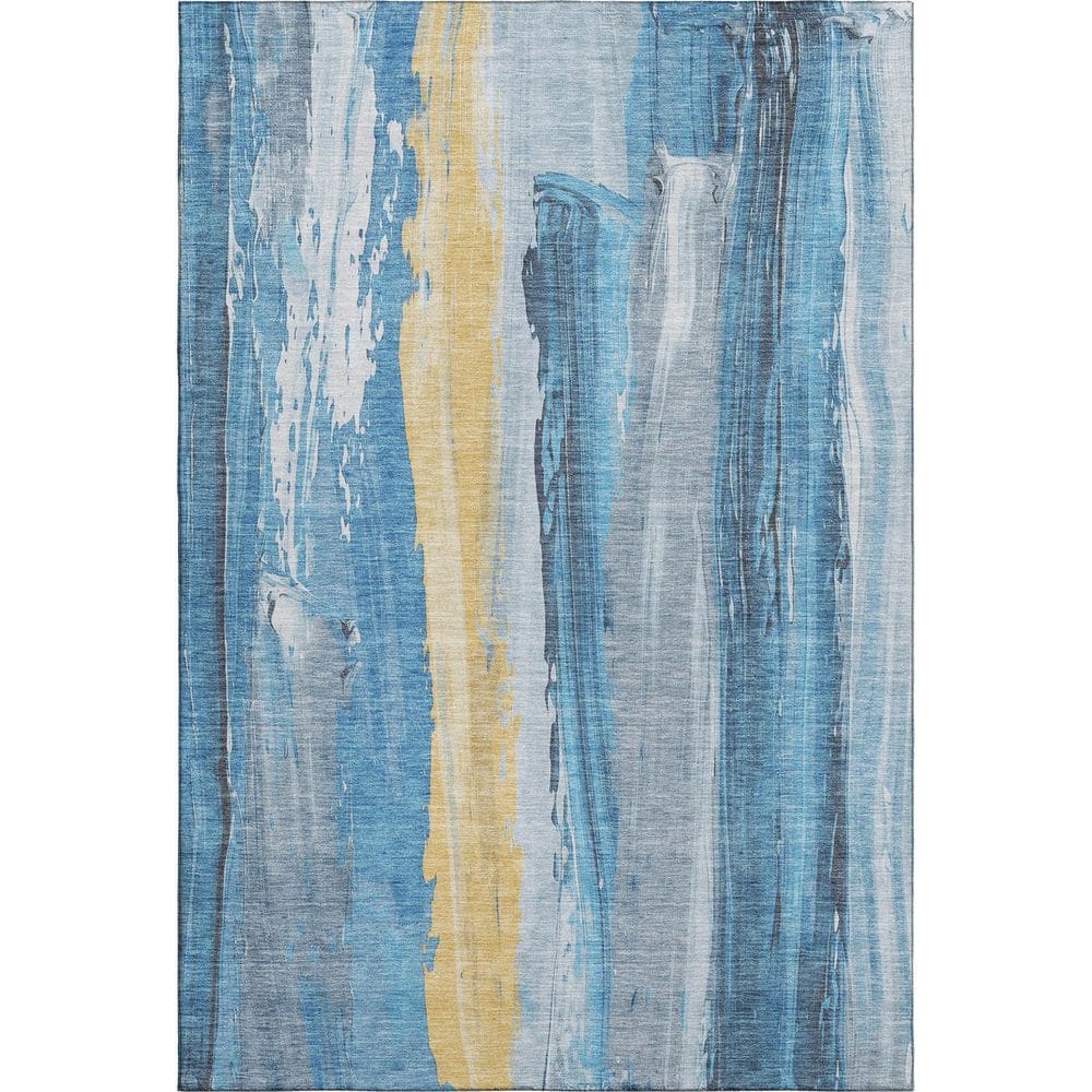 Mayfield Premium Machine Washable Abstract AMF1845 Blue 5 ft. x 7 ft. 6 in. Area Rug price history on PriceWatchPro