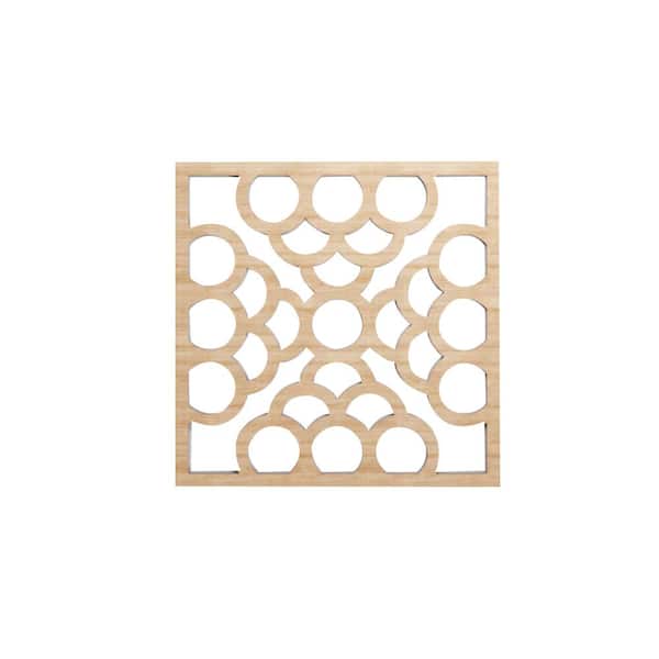 Ekena Millwork 15-3/8" x 15-3/8" x 1/4" Medium Harlingen Decorative Fretwork Wood Wall Panels, Alder (20-Pack)