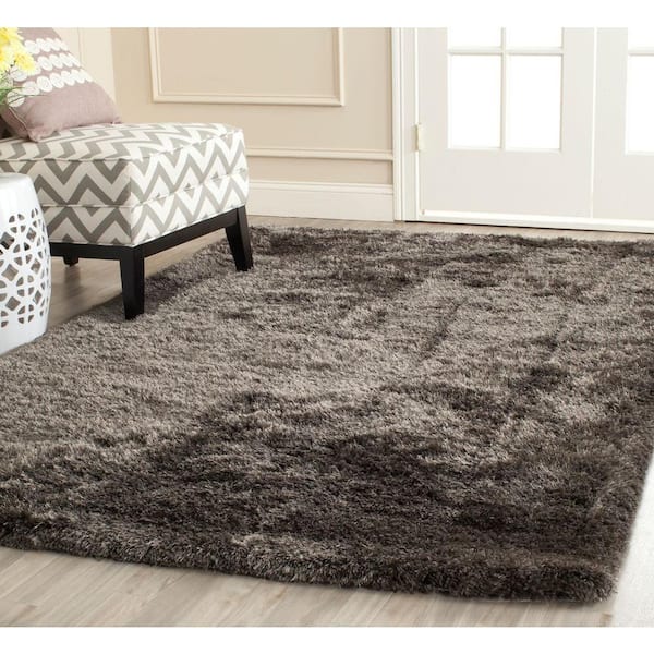 South Beach Shag Charcoal 4 ft. x 6 ft. Solid Area Rug