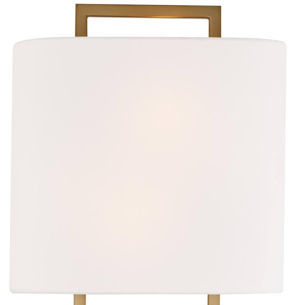 Elegant Vibrant Gold Dimmable Wall Sconce with White Silk Shade