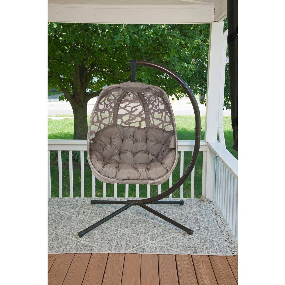 Spanish Gray Hanging Egg Chair with Cushions