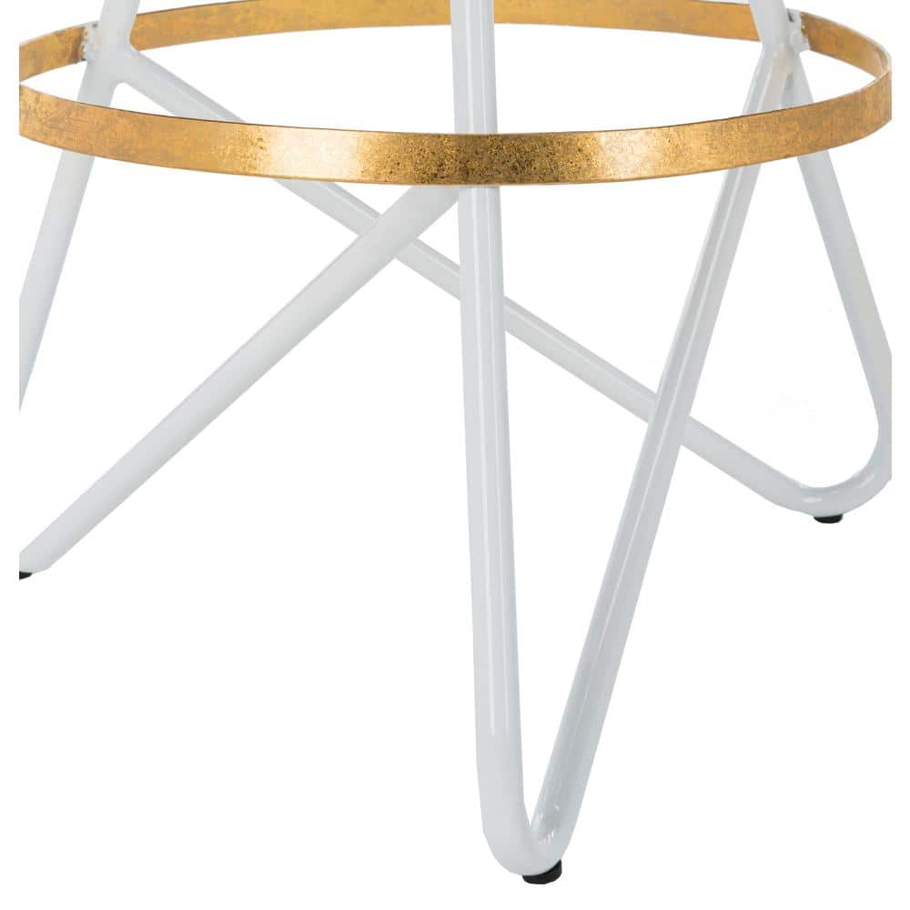 Galexia 30'' Gold and White Transitional Metal Bar Stool