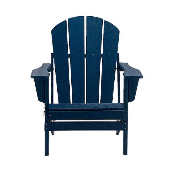 Willit Navy Reclining Plastic Adirondack Chair (1-Pack)