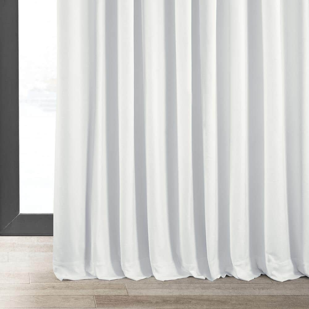 Primary White Velvet Blackout Curtain Panel 100 x 96 Inches