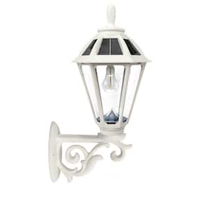 Polaris Solar 1-Light White Outdoor Solar Warm White LED Post Light with Pier Base or Wall Sconce Mounting Options