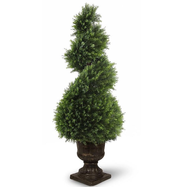 National Tree Company 48 in. Artificial Juniper Spiral Tree with Decorative Urn