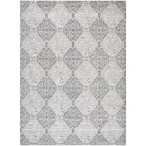 Livabliss Freud Ivory Modern 9 ft. x 12 ft. Indoor Area Rug