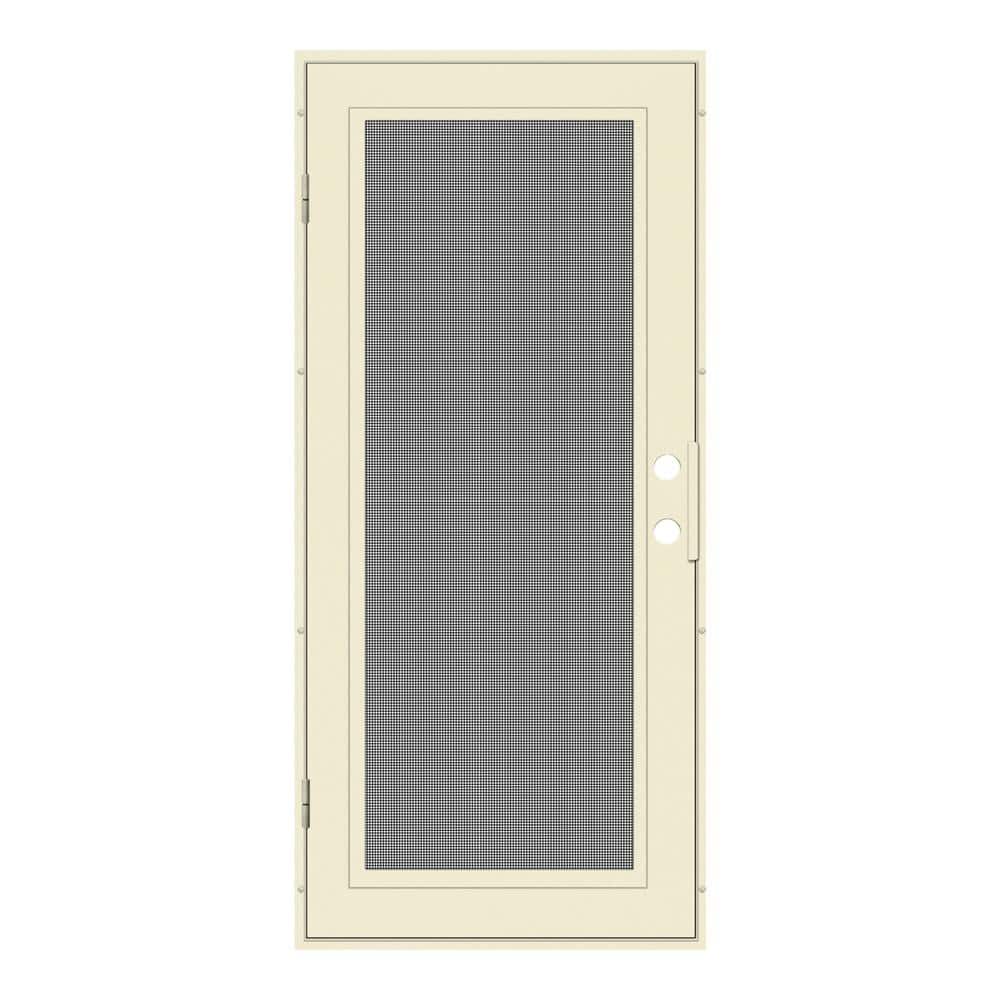 Full View 30 in. x 80 in. Right-Hand/Outswing Beige Aluminum Security Door with Meshtec Screen price history on PriceWatchPro