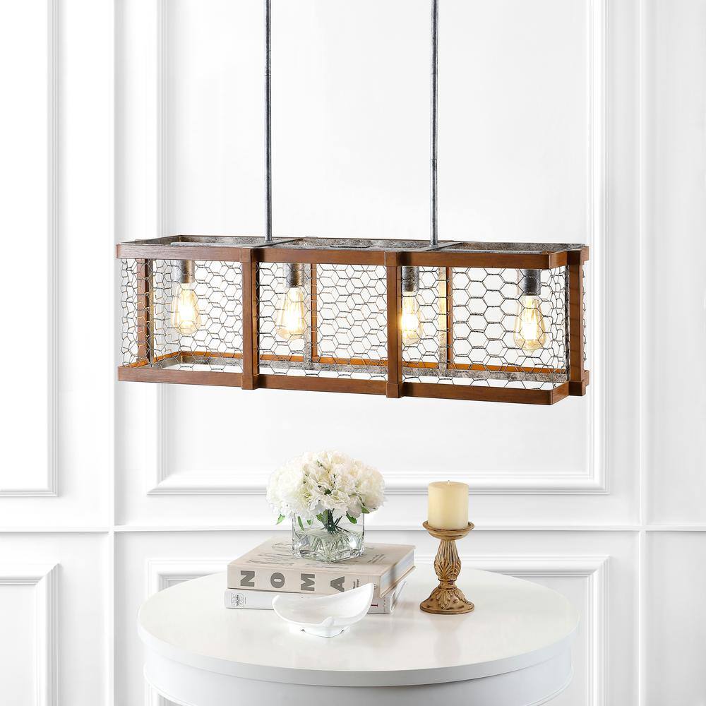 Gaines 34.5" Antique Brown Iron LED Farmhouse Pendant