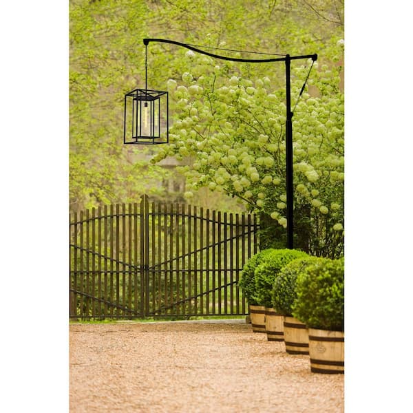 HINKLEY Max 40.75 in. 1-Light Black Aluminum Weather Resistant Outdoor Pendant Light with LED Bulbs Included