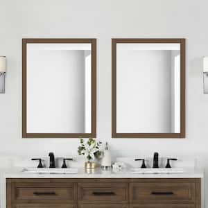 Aiken 24 in. W x 32 in. H Rectangular Framed Wall Mount Bathroom Vanity Mirror in Almond Latte