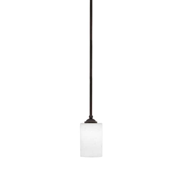 Unbranded Clevelend 100-Watt 1-Light Brown Pendant Mini Pendant Light with White Muslin Glass Shade and Light Bulb Not Included