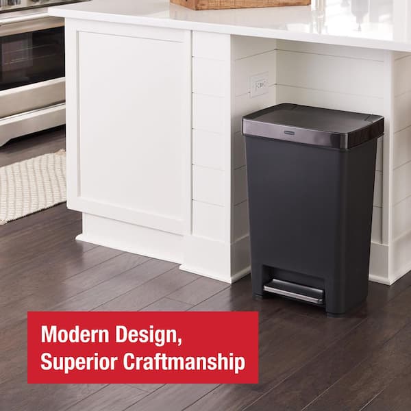 12.4G Premier Series III Step-On Trash Can with Stainless Steel Rim