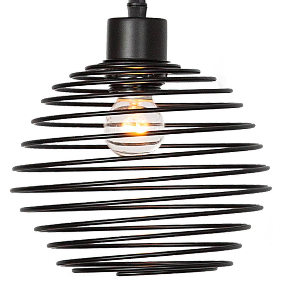 Black Metal Globe 3-Light LED Pendant