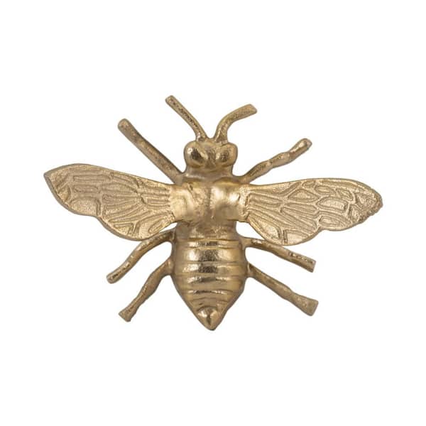 Gold 7.5 in. x 3 in. Metal Glam Busy Bee Figurine