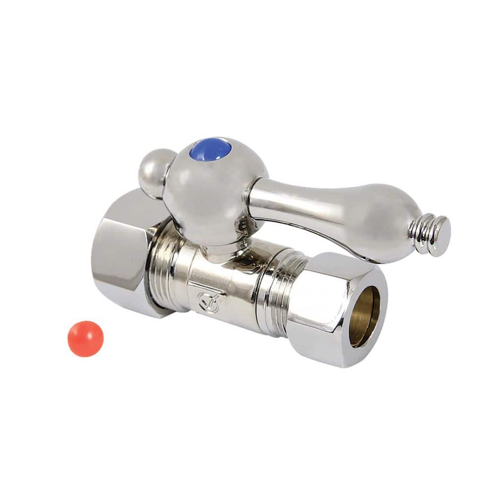 Vintage 5/8 in. O.D Comp x 1/2 in. O.D Comp Brass Straight Shut Off Valve in Polished Nickel price history on PriceWatchPro