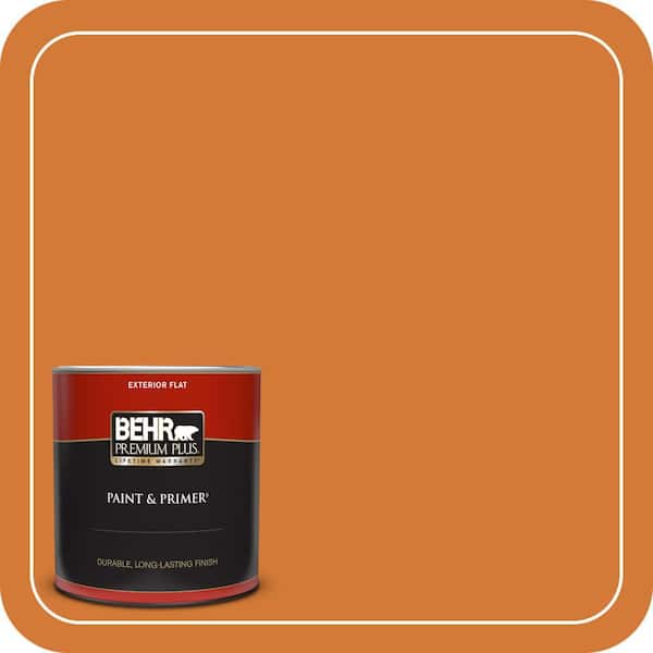 BEHR PREMIUM PLUS 1 qt. #T17-19 Fired Up Flat Exterior Paint & Primer