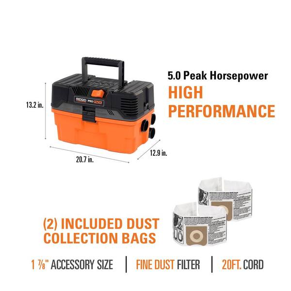 RIDGID 4.5 Gallon 5.0 Peak HP ProPack 