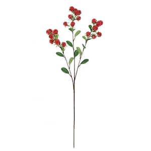 Set of 4 Red Artificial Wild Berry Filler Flower Stem Spray 30in