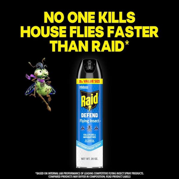Raid Flying Insect Killer 7 Insecticide Aerosol Spray, Outdoor Fresh, 20 oz