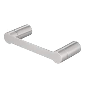 Wall Mounted Double Post Pivoting Toilet Paper Holder Bath Hardware Accessory in Brushed Finish