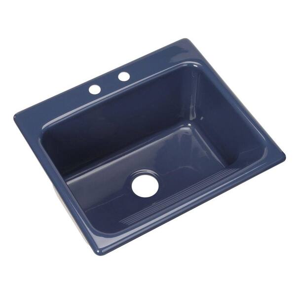 Thermocast Kensington Drop-In Acrylic 25 in. 2-Hole Single Bowl Utility Sink in Rhapsody Blue