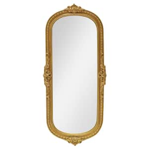 8 in. x 18 in. Classic Baroque Style Oblong Mirror with Antique Gold Finish