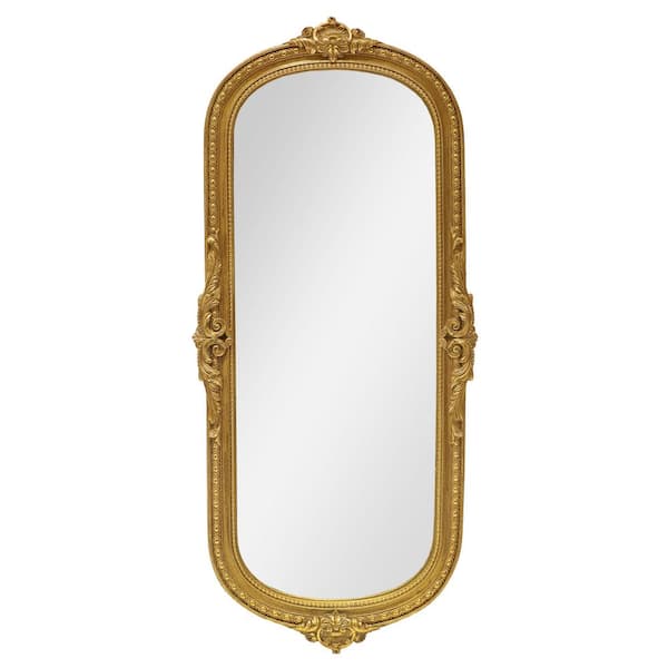 Mirrorize Canada 8 in. x 18 in. Classic Baroque Style Oblong Mirror with Antique Gold Finish