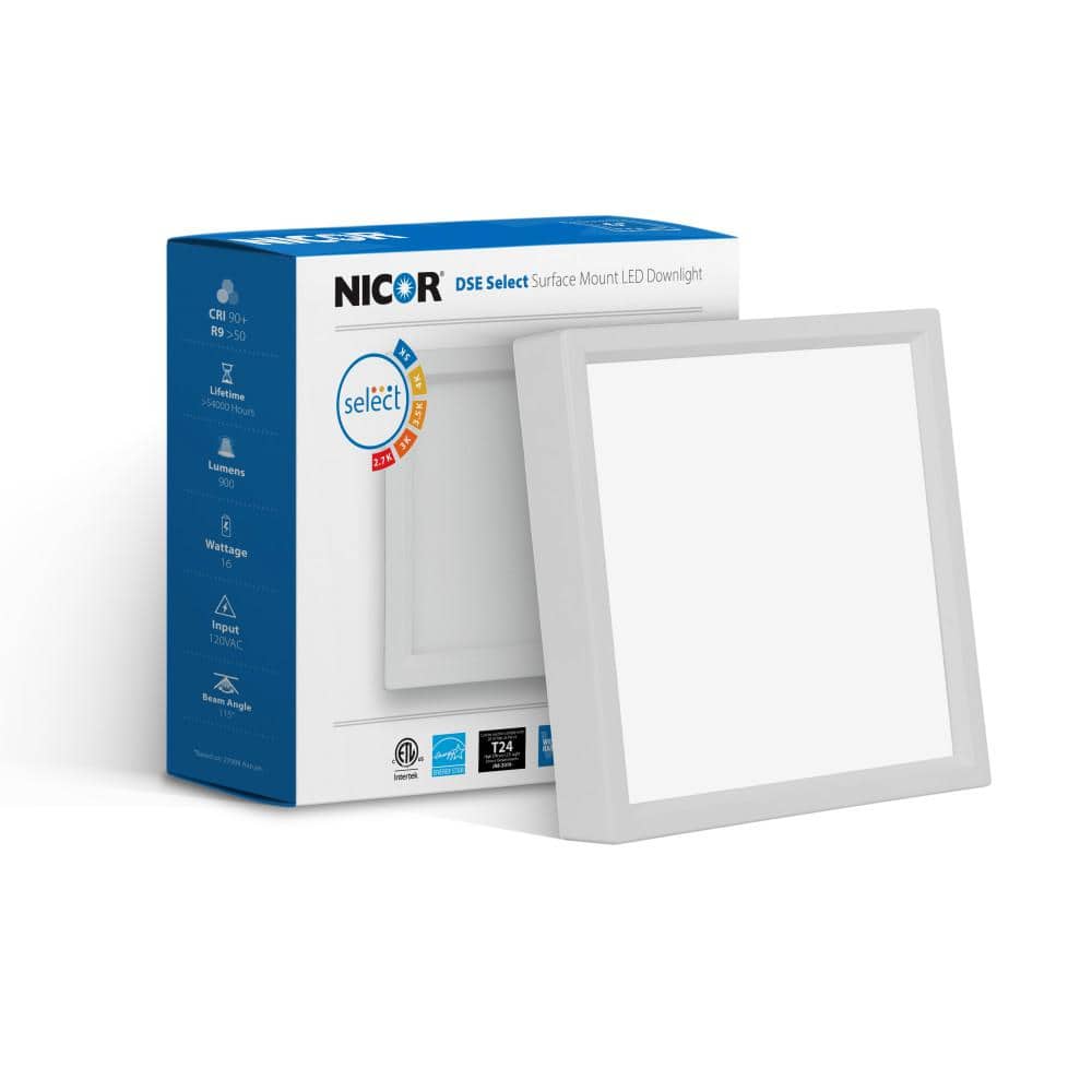 6-Inch White Square Selectable LED Surface Mount Downlight