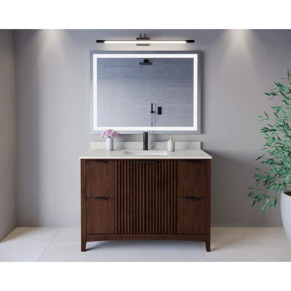 Palmilla 48 in. Single Freestanding Dark Walnut Bath Vanity with Giotto Quartz Top Assembled price history on PriceWatchPro