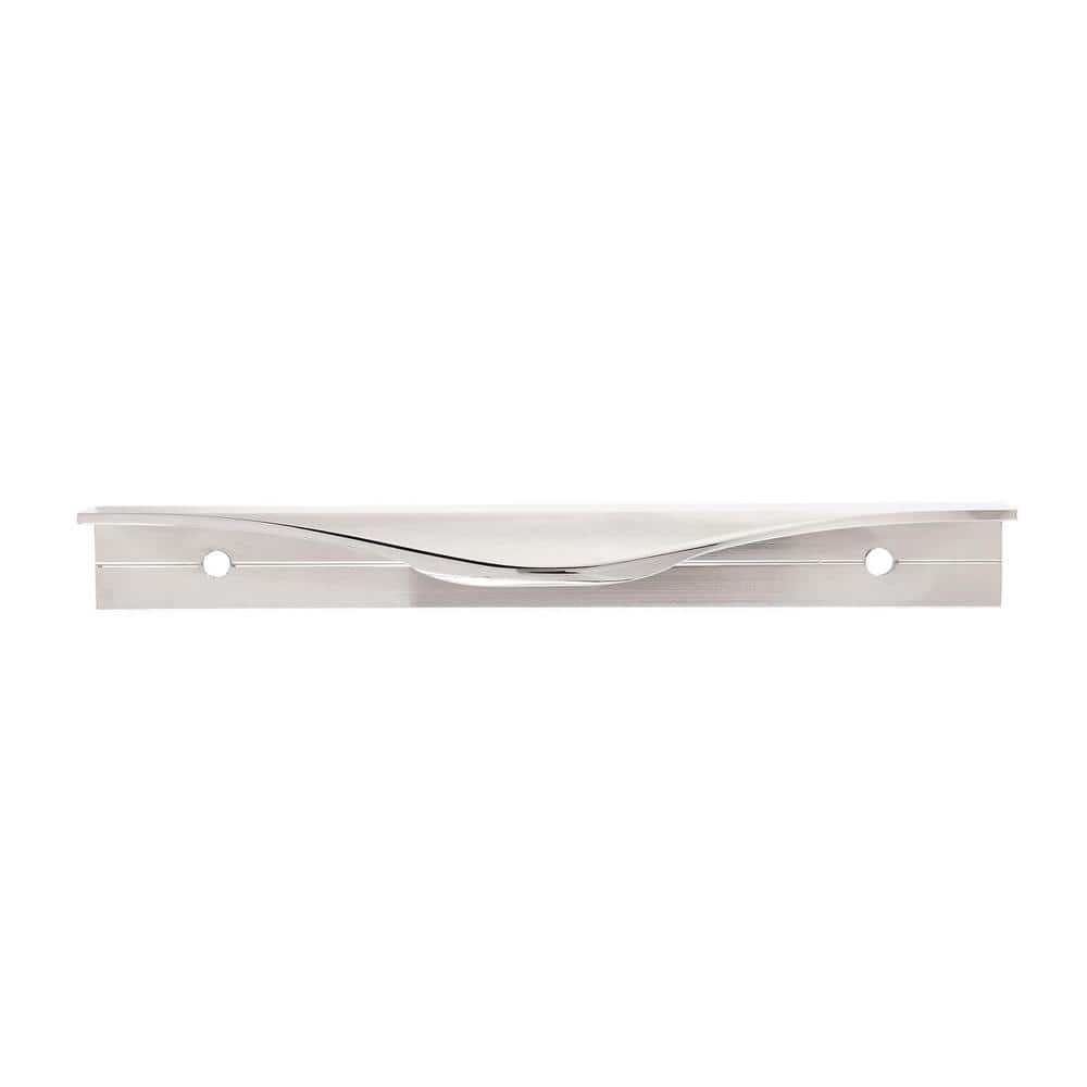 Modern Polished Chrome Cabinet Edge Pull with Mounting Hardware