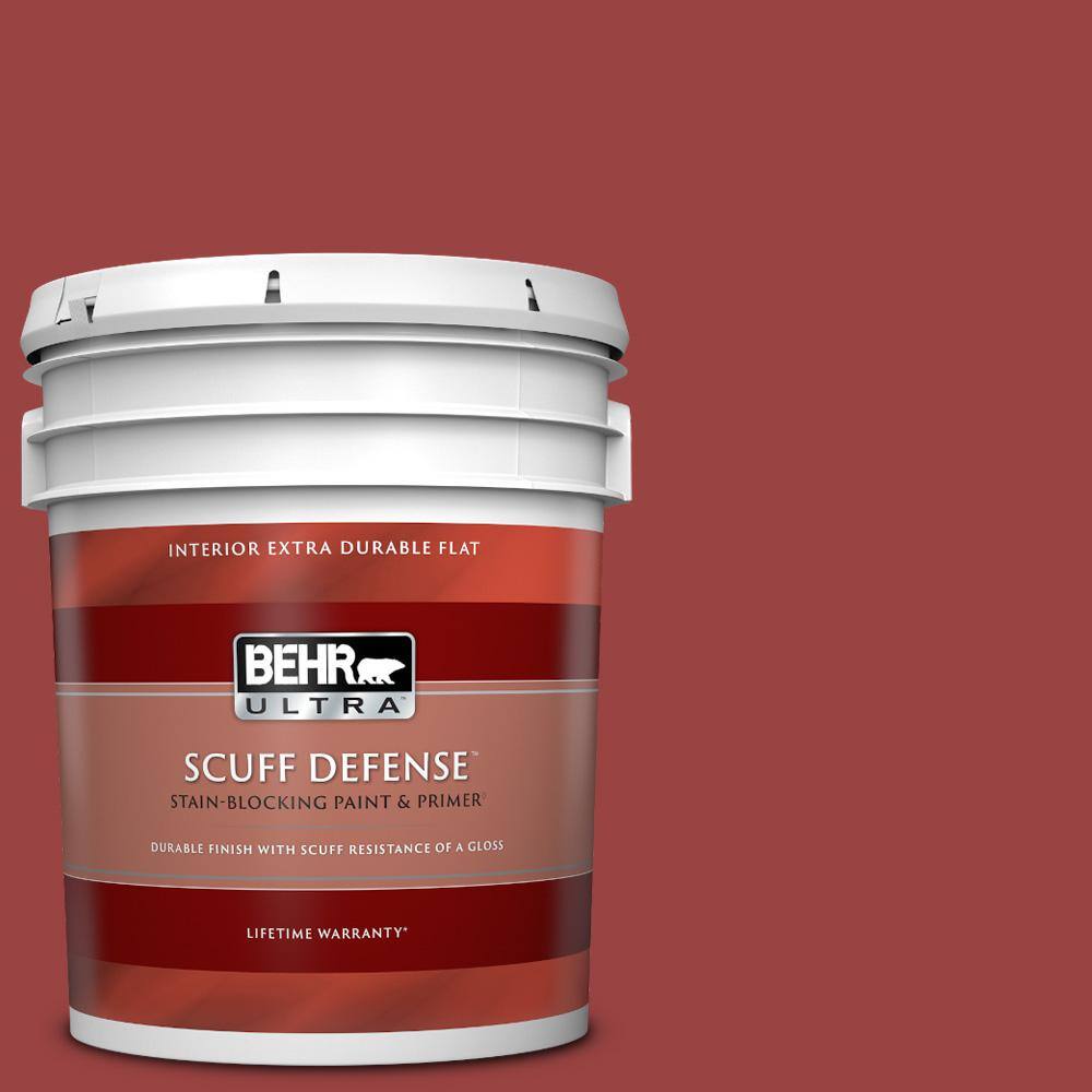 5 gal. #MQ1-10 Red My Mind Extra Durable Flat Interior Paint & Primer