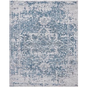 Turquoise/Grey 5 ft. 6 in. x 8 ft. 6 in. Area Rug