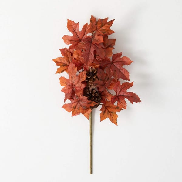 SULLIVANS 18 in. H Maple Foliage Pick; Orange