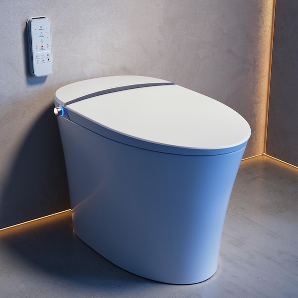 Avancer Smart Tankless 1-piece 1.1/1.6 GPF Dual Flush Elongated Toilet in White, Touchless Vortex, Seat Included